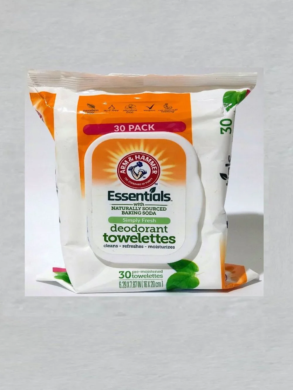 Arm & Hammer Simply Fresh Water Deodorant Towelettes 30ct.